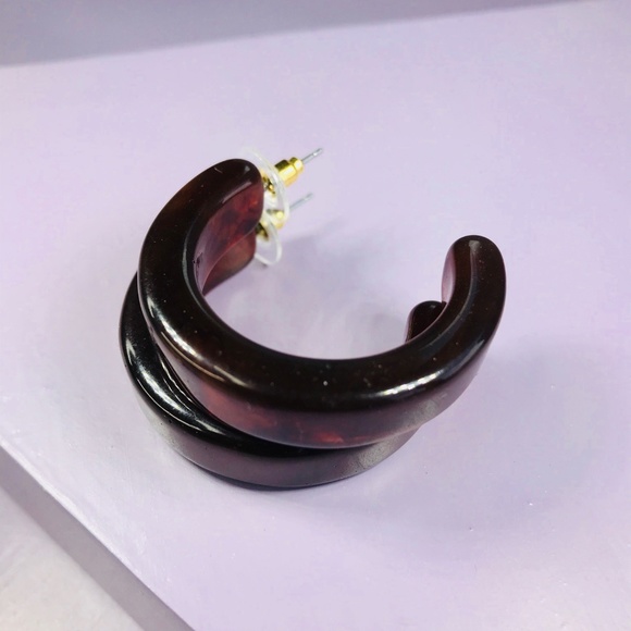 🆑 Brown Thick Hoops - Picture 5 of 6